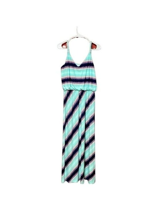 Maurices Dresses & Skirts - Maurices 24/7 Striped Maxi Dress Spaghetti Straps V-Neck Elastic Waist Size S